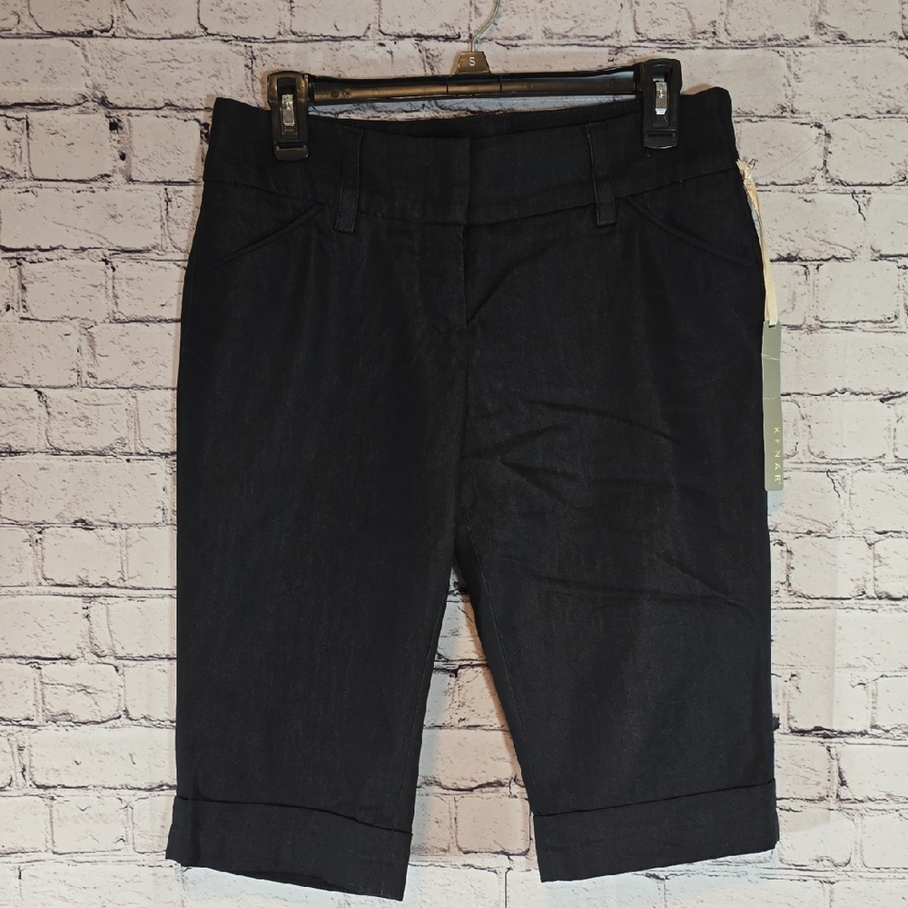 Kenar Women's Black Cropped Knee-Length Dress Pants Trousers Size 8 NWT